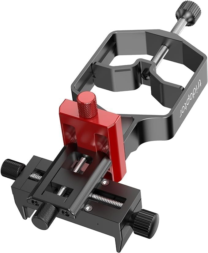 Tridaptor Universal Digiscoping Smartphone Adapter – High-Precision 3-Axis All-Metal Phone Mount for Telescopes, Spotting Scopes, Binoculars & Microscopes (Fits Eyepieces Up to 2.4")