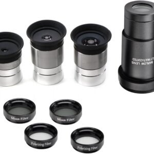 1.25-Inch Telescope Eyepiece & Filter Kit – Multi-Focal Fully Multi-Coated Optics Set with Barlow Lens & Planetary Filters