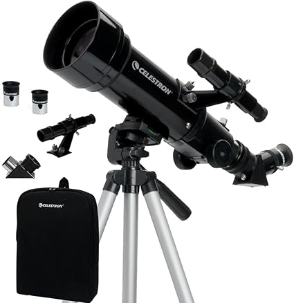 Celestron Travel Scope 70mm Beginner Refractor Telescope Kit – Portable Day & Night Astronomy with Backpack & Fast No-Tool Setup