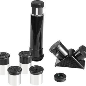 0.965-Inch Telescope Accessory Kit – 4 Eyepieces (4mm, 6mm, 12.5mm, 20mm), 3X Barlow Lens & Star Diagonal Mirror