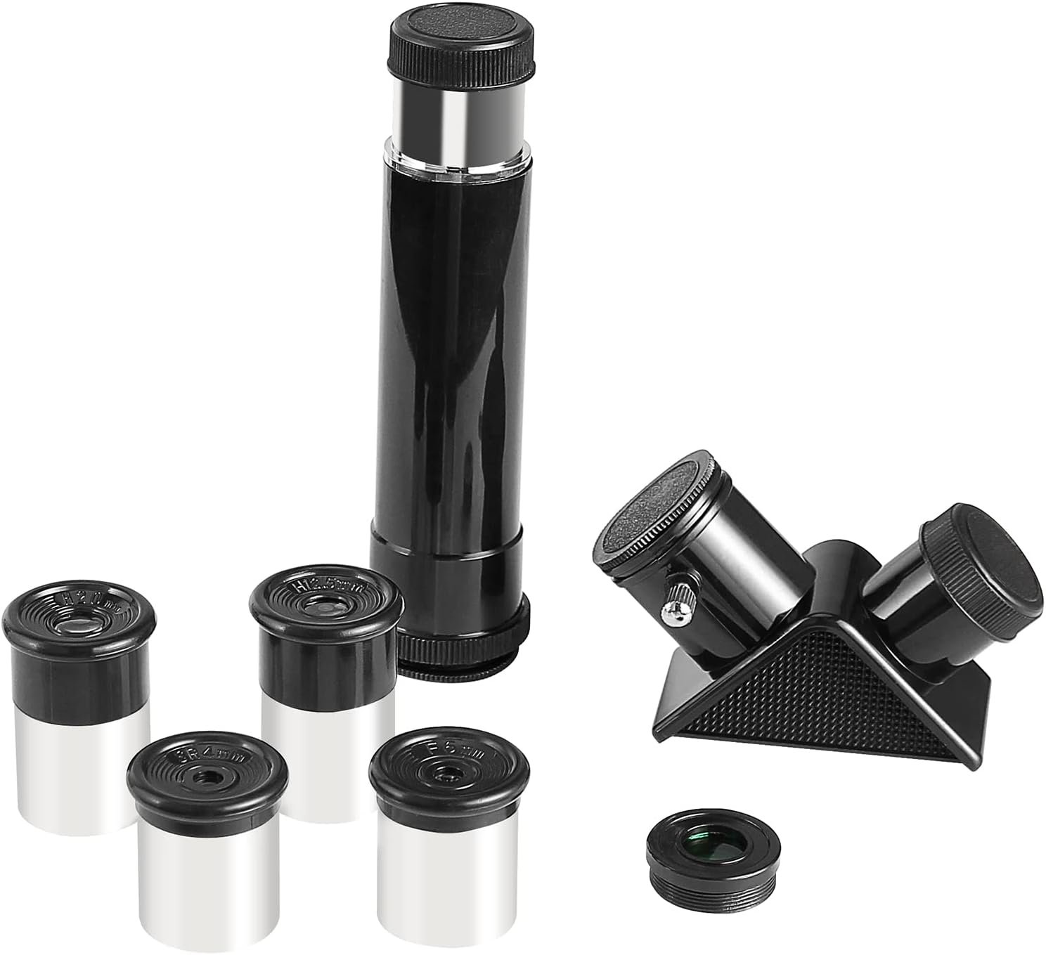 0.965-Inch Telescope Accessory Kit – 4 Eyepieces (4mm, 6mm, 12.5mm, 20mm), 3X Barlow Lens & Star Diagonal Mirror