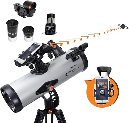 Celestron StarSense Explorer LT 114AZ Reflector Telescope – Smartphone-Guided Beginner Telescope for Deep-Sky Viewing