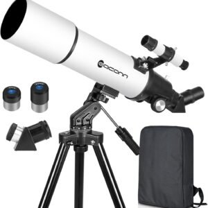 80mm Refractor Telescope for Adults & Beginners – 600mm Focal Length Travel Telescope with Backpack & Accessories