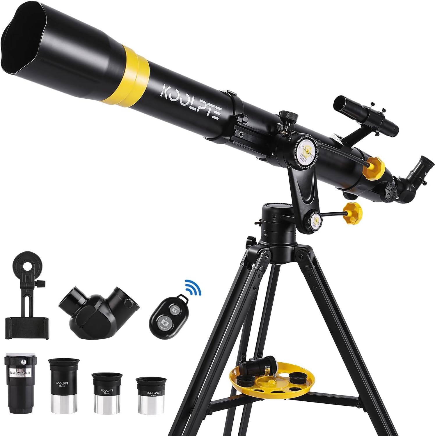 Vertisteel 90mm Aperture 900mm Refractor Telescope for Adults & Beginners – Coated Optics with Altazimuth Mount & Smartphone Adapter Kit