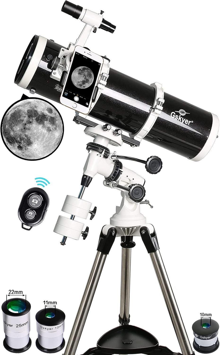 Gskyer 130EQ Astronomical Reflector Telescope – Professional 130mm Scope with German Equatorial Mount