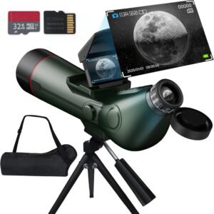 Smart Digital Refractor Telescope with 4K Astrophotography Camera – Auto-Focus Electronic Telescope with Dual Screens for Adults & Beginners