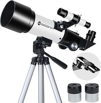 70mm Aperture Refractor Telescope for Kids & Adults – 400mm Travel Telescope with AZ Mount, Backpack & Tripod for Stargazing & Landscape Viewing