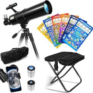 90mm Aperture 600mm Focal Length Refractor Telescope for Adults & Kids – High-Power Astronomy Scope for Beginners