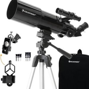 Celestron Travel Scope 80mm Portable Refractor Telescope with Backpack and Smartphone Adapter