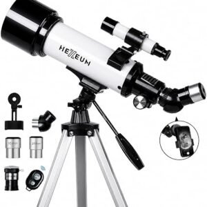 Koolpte 70mm Refractor Telescope for Kids & Beginners (500mm AZ Mount, White)