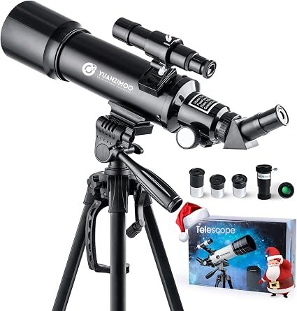70mm Portable Refractor Telescope with Tripod, Phone Adapter & Bag – Black