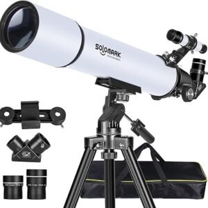 80mm Aperture Refractor Telescope for Adults & Beginners – 900mm Focal Length High-Power Travel Telescope with Carrying Bag & Phone Adapter