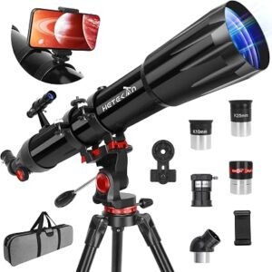HETEKAN 90mm Refractor Telescope for Adults – 900mm Focal Length High-Power Astronomical Telescope for Beginners & Stargazing