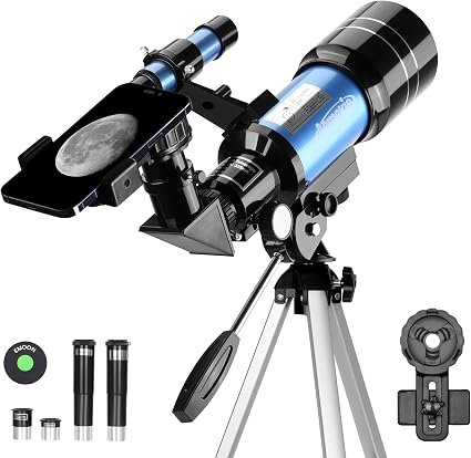 Aomekie 70mm Astronomical Telescope for Kids & Beginners (150x Magnification)